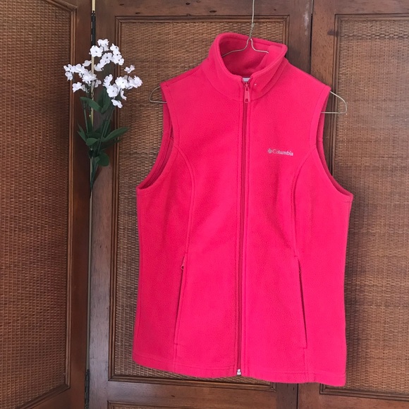 Columbia Jackets & Blazers - Columbia hot red fleece vest — sz S